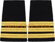 Pilot Captain Shoulder Boards Epaulettes - Three Gold Bars